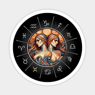 ZODIAC Gemini - Astrological GEMINI - GEMINI - ZODIAC sign - Van Gogh style - 8 Magnet